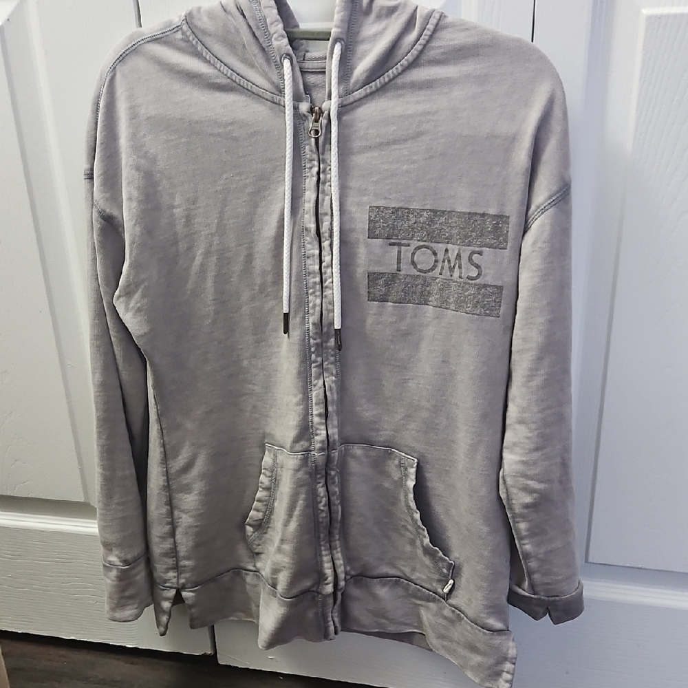 TOMS Heather Gray Zip-Up Hoodie
